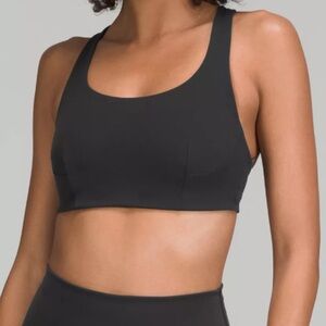 LULULEMON WUNDER TRAIN BRA *MEDIUM SUPPORT, C/D CUP SIZE 6 BLACK
